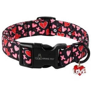 Airng Pet - Heart Print Adjustable Pet Collar Small